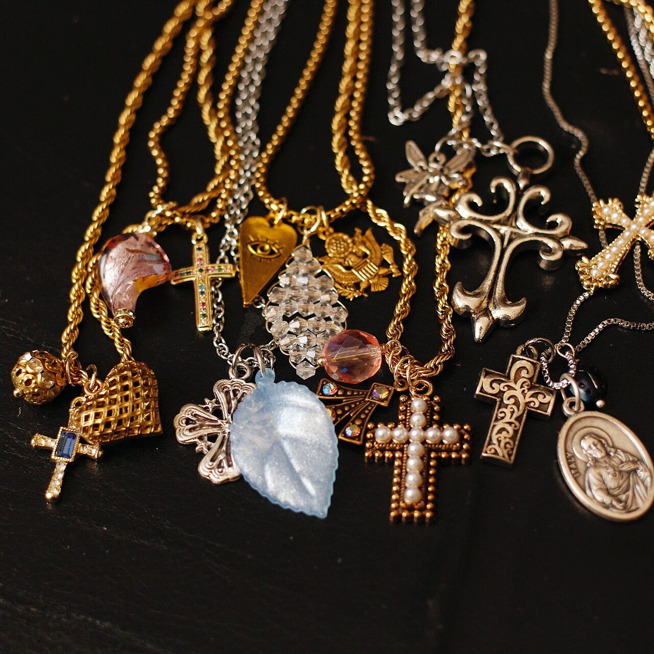 14K Gold Filled Planchette & Eagle Pendant Necklace | Old Money Style - Doraflora