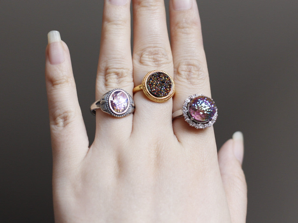 Vintage Multicolor Druzy Ring