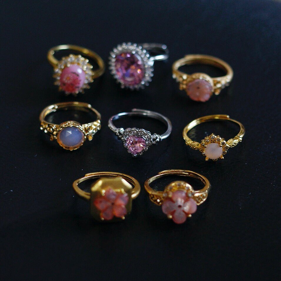 Amethyst Gradient Gold Ring – Calm Anxiety & Attract Good Luck - Doraflora