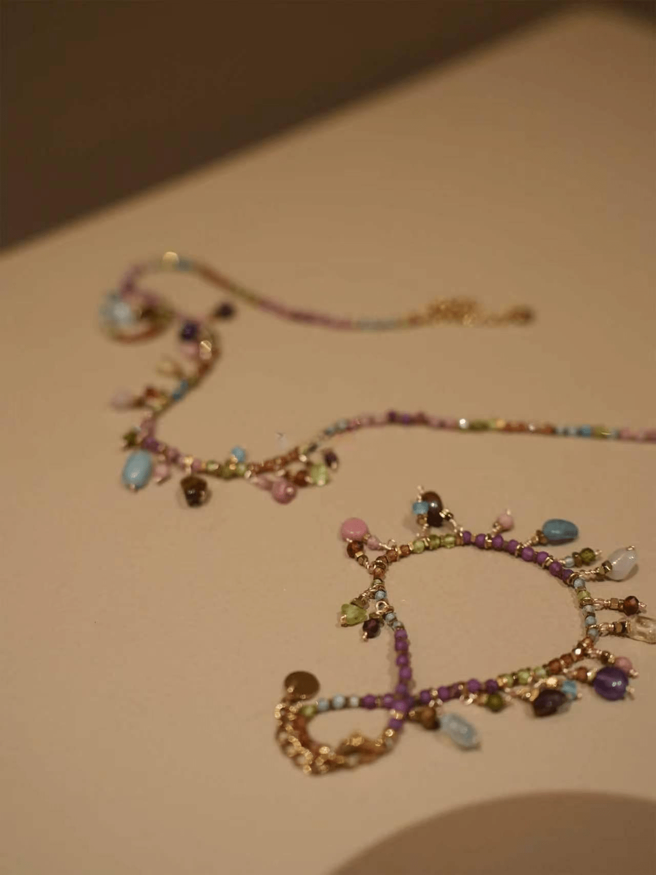 Artisan Handcrafted Multi - Color Crystal & Titanium Steel Stackable Bracelet - Doraflora