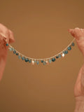 Handmade Natural Blue Apatite & Rose Quartz Dainty Beaded Bracelet - Healing Crystal Silver Chain Bracelet for Wome - Doraflora