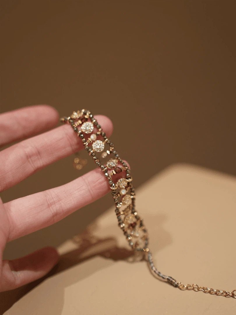 Luxury Gold CZ Tennis Bracelet - Handmade Baguette Crystal Adjustable Bracelet for Women - Doraflora