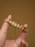 Luxury Gold CZ Tennis Bracelet - Handmade Baguette Crystal Adjustable Bracelet for Women - Doraflora