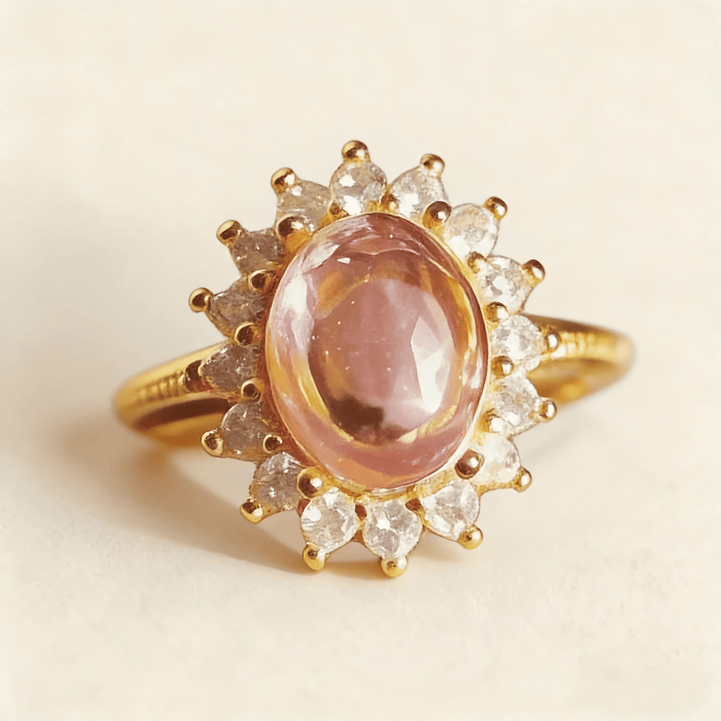 Pink Daisy Rhinestone Ring| Vintage Jewelry Online Fine Jewelry