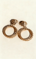 Vintage Filigree Gold Hoop Drop Earrings | Old Money Aesthetic Jewelry - Doraflora