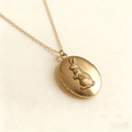 Vintage Gold Rabbit Locket Necklace | Whimsical Photo Keepsake - Doraflora